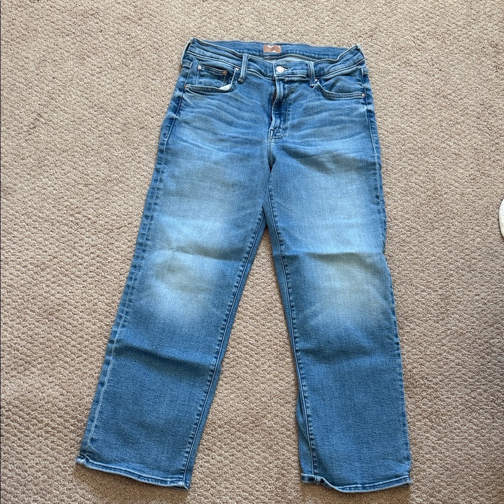 MOTHERS Classic Straight Leg Blue Jeans